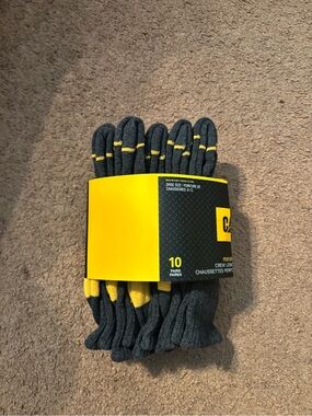 Caterpillar Mid Crew Socks Pack in Charcoal and Yellow